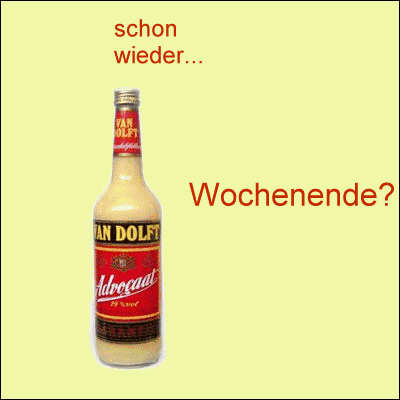 Prostit auf dein Wohl MICHAEL1976.de mit Doppelkorn Wodka Pinacolada van Doolft Eierlikoer